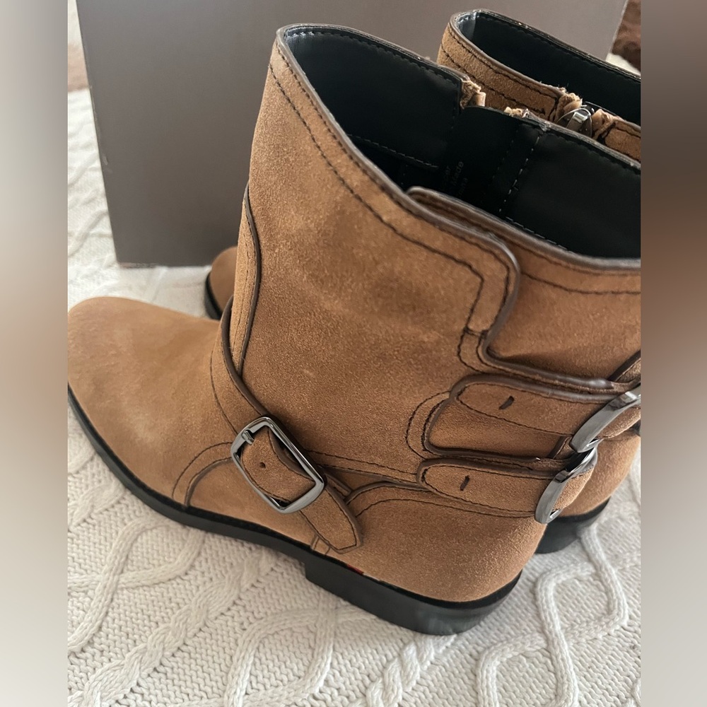 Franco Sarto Taupe Suede Zip-up Boots Women’s Size 8 - Picture 11 of 16